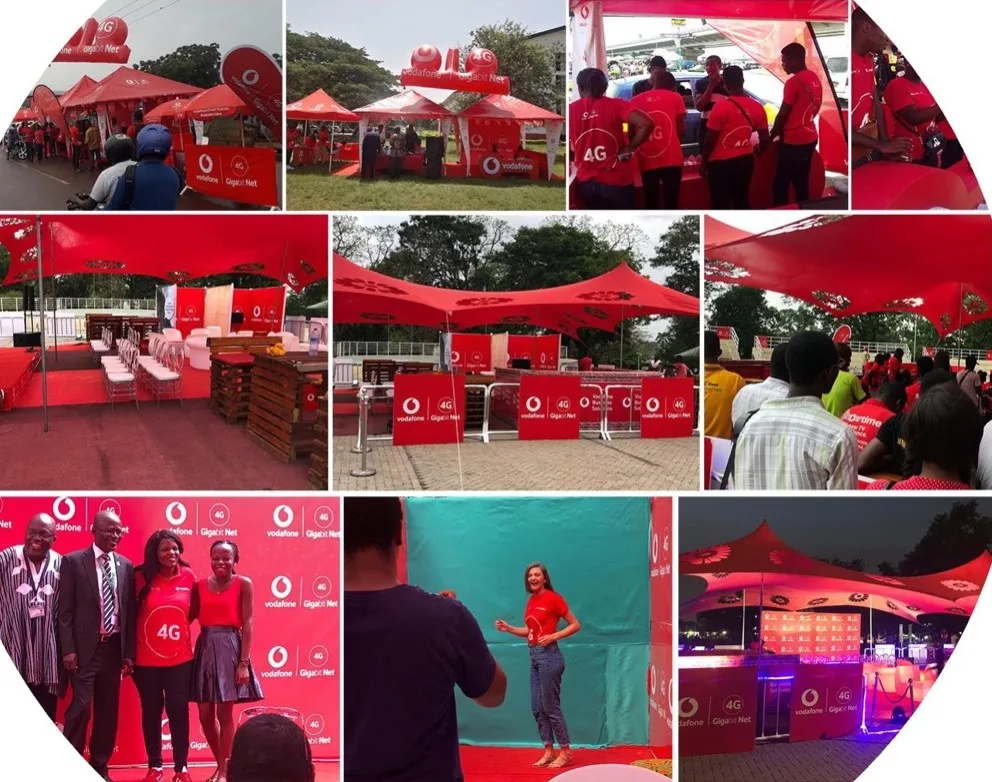 Photo collage: Vodafone 4G GigabitNet (now Telecel) event